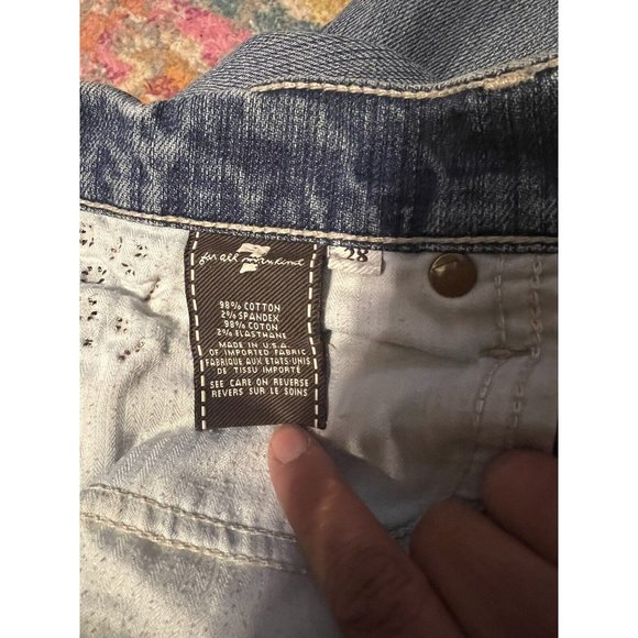 Seven 28 Josefina Embellished Skinny Boyfriend Jeans Distressed Button Front - Picture 12 of 12